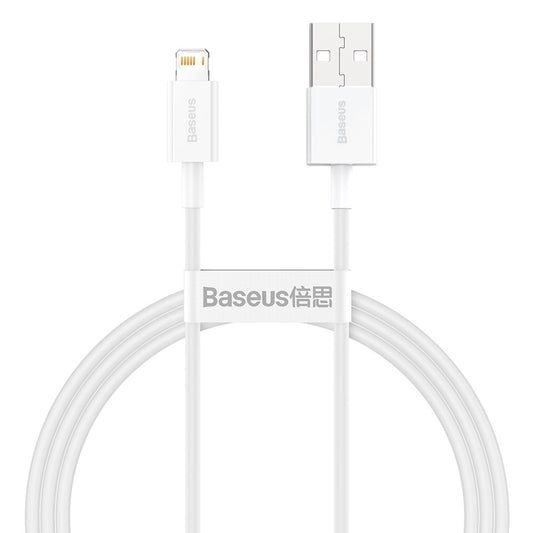 Cabo de carregamento e dados USB-A - Lightning Baseus Superior Series, 20W, 1m, Branco CALYS-A02