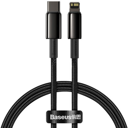 Cabo de carregamento e dados USB-C - Lightning Baseus Tungsténio Tungsténio Dourado, 20W, 1m, Preto CATLWJ-01 CATLWJ-01