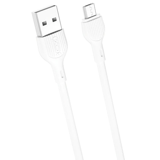 Cabo de Dados e Carregamento USB-A - microUSB XO Design NB200, 10W, 1m, Branco