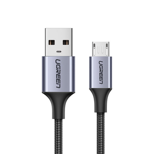 Cabo de Dados e Carregamento USB-A - microUSB UGREEN US290, 18W, 1.5m, Preto