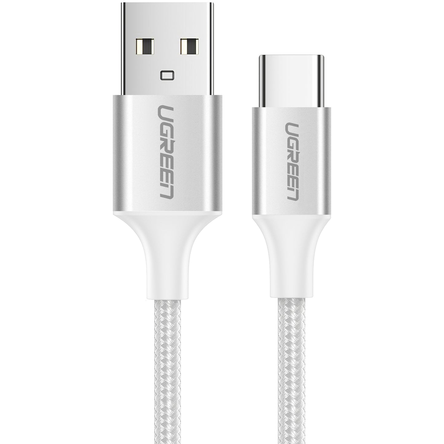 Cabo de Dados e Carregamento USB-A - USB-C UGREEN US288, 18W, 1m, Branco