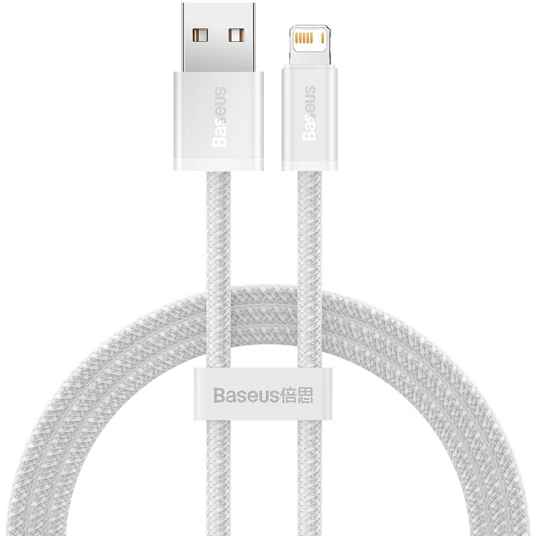 Cabo de carregamento e dados USB-A - Lightning Baseus Dynamic Series, 18W, 1m, Branco CALD000402