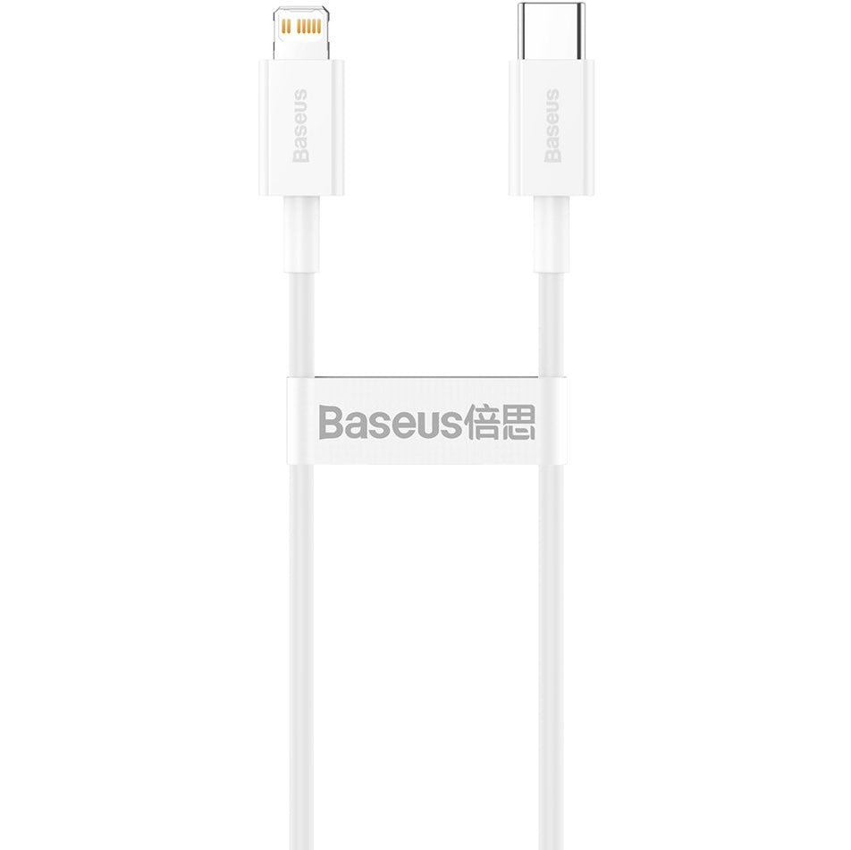 Cabo de carregamento e dados USB-C - Lightning Baseus Superior Series, 20W, 0,25m, Branco CATLYS-02 