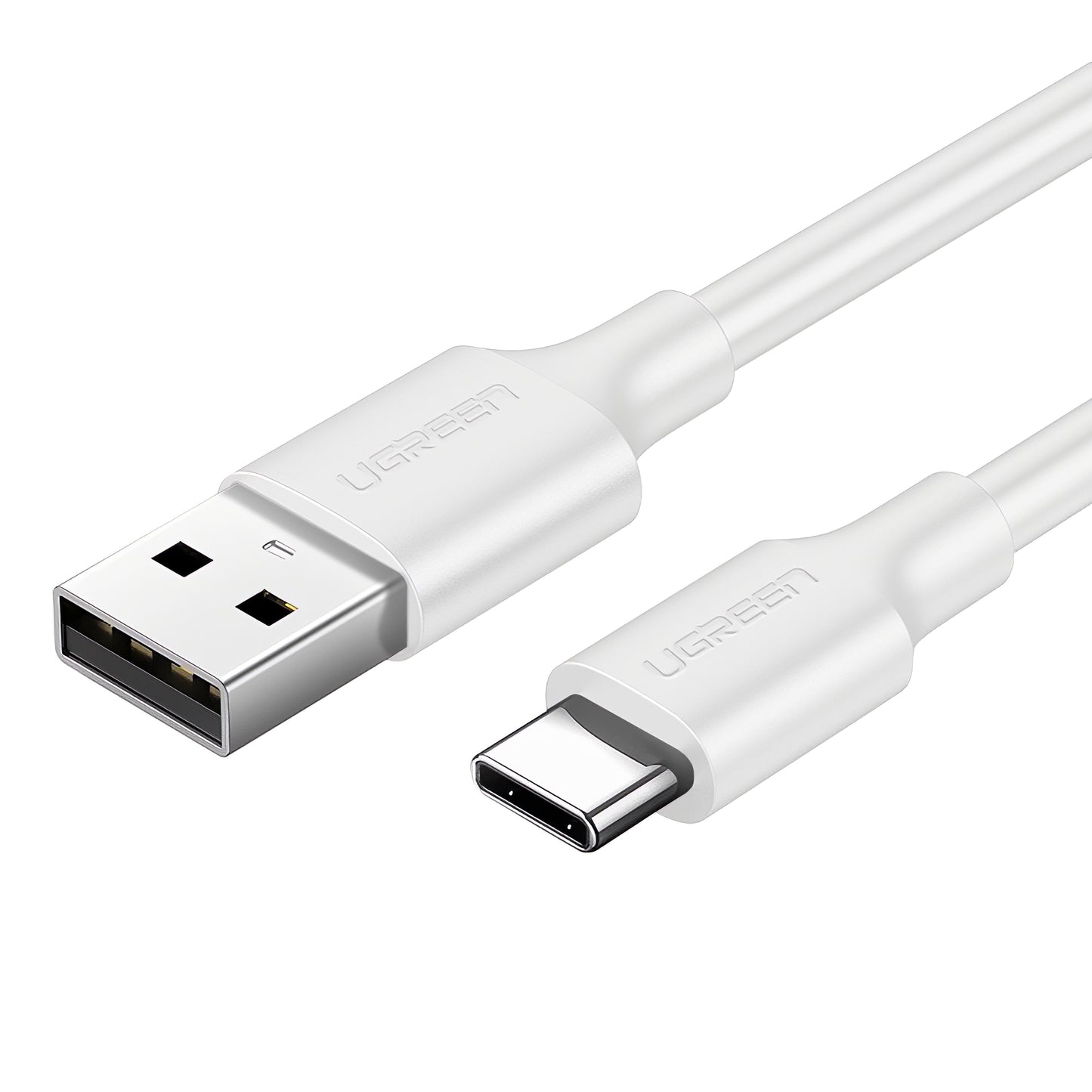 Cabo de carregamento e dados USB-A para USB-C UGREEN US287, 60W, 0,25 m, branco