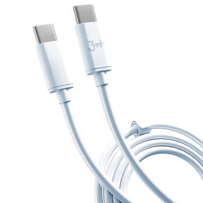 Cabo de Dados e Carregamento USB-C - USB-C 3MK Hyper, 100W, 2m, Branco