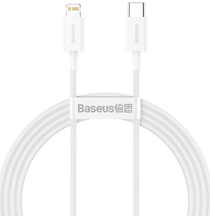 Cabo de carregamento e dados USB-C - Lightning Baseus Superior Series, 20W, 1,5 m, branco CATLYS-B02 