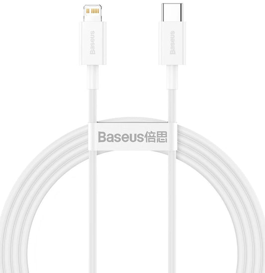 Cabo de carregamento e dados USB-C - Lightning Baseus Superior Series, 20W, 1,5 m, branco CATLYS-B02 