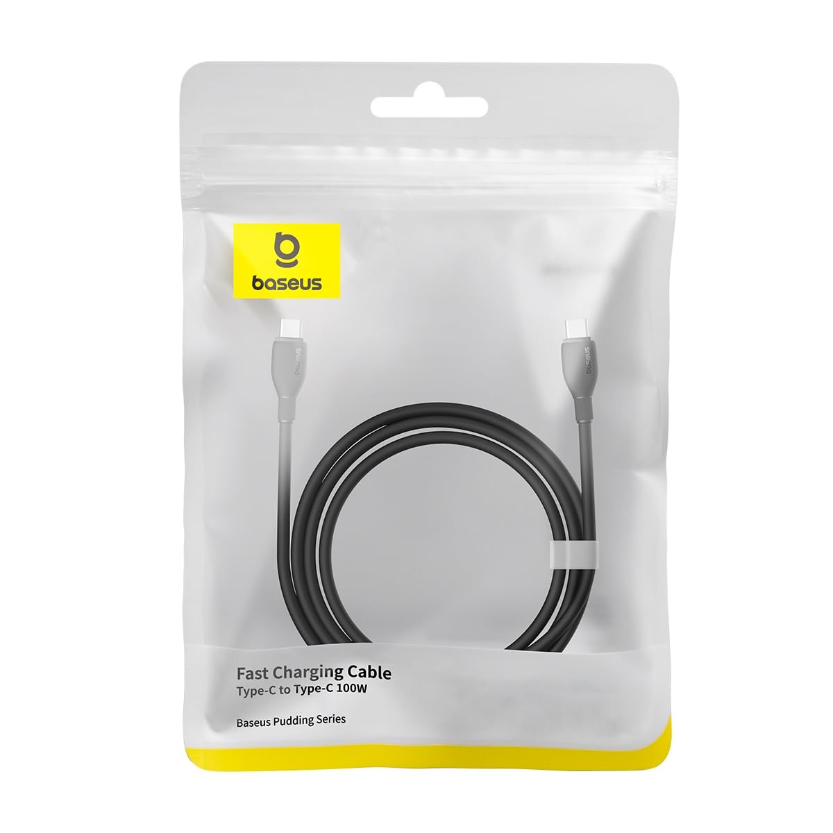 Cabo de Dados e Carregamento USB-C - USB-C Baseus Pudding, 100W, 2m, Preto P10355702111-01