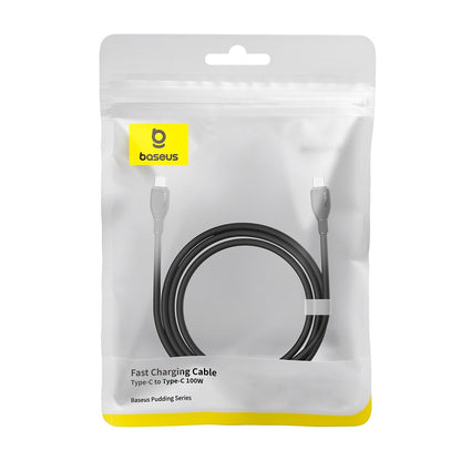 Cabo de Dados e Carregamento USB-C - USB-C Baseus Pudding, 100W, 2m, Preto P10355702111-01