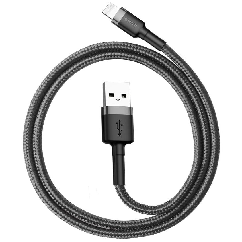 Cabo de carregamento e dados USB-A - Lightning Baseus Cafule, 18W, 0,5 m, cinzento CALKLF-AG1 