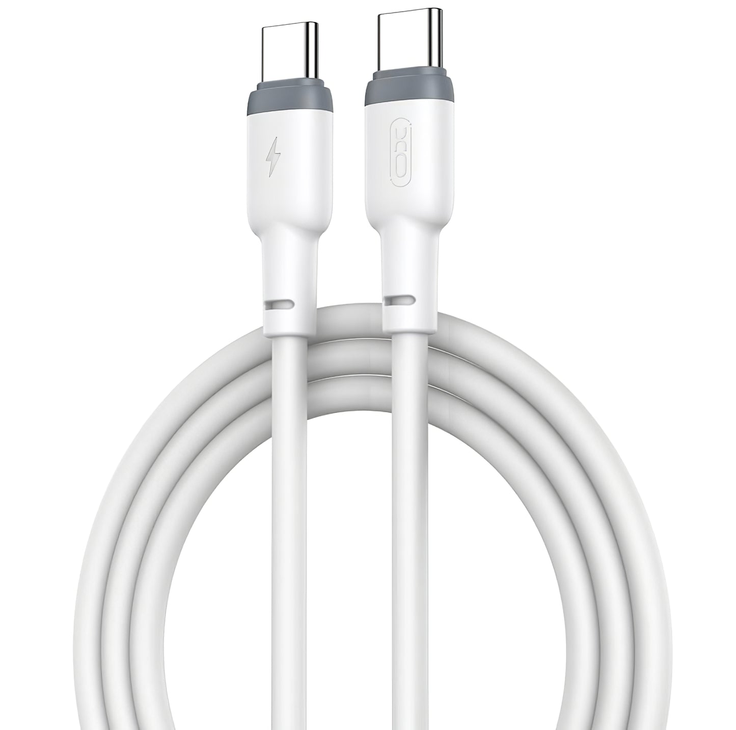 Cabo de carregamento e dados USB-C - USB-C XO Design NB208B, 60W, 1m, Branco 