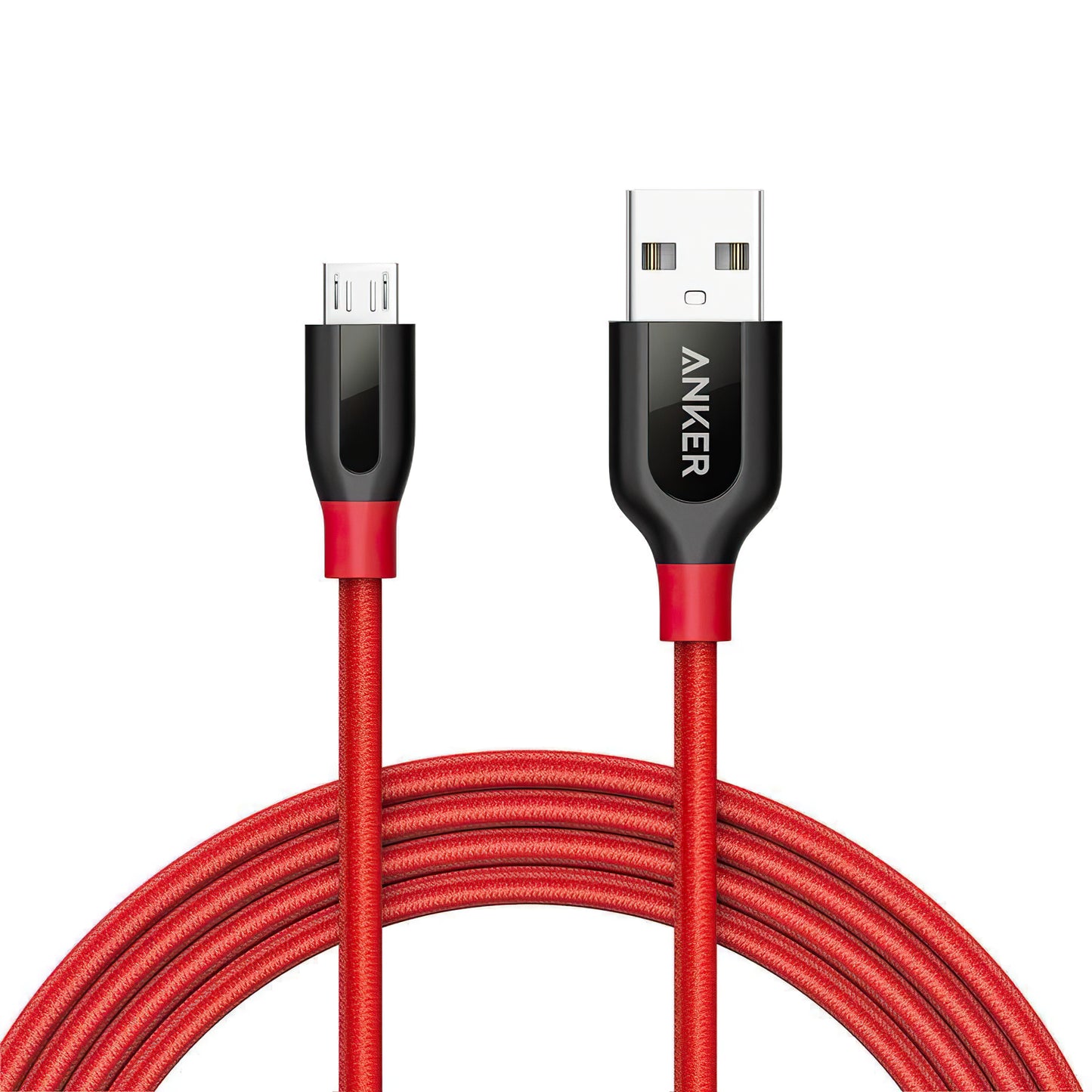 Cabo de carregamento e dados USB-A - microUSB Anker PowerLine+, 18W, 1,8 m, vermelho A8143091 