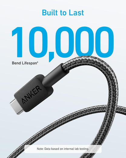 Cabo de carregamento e dados USB-A - USB-C Anker 322, 18W, 0,9 m, preto A81H5G11 