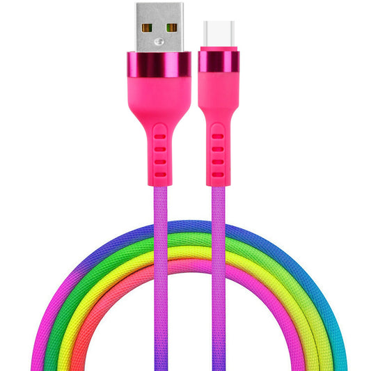 Cabo de carregamento e dados USB-A - USB-C Setty, 18W, 1,2m, Multicolorido KNA-C-1.22.113