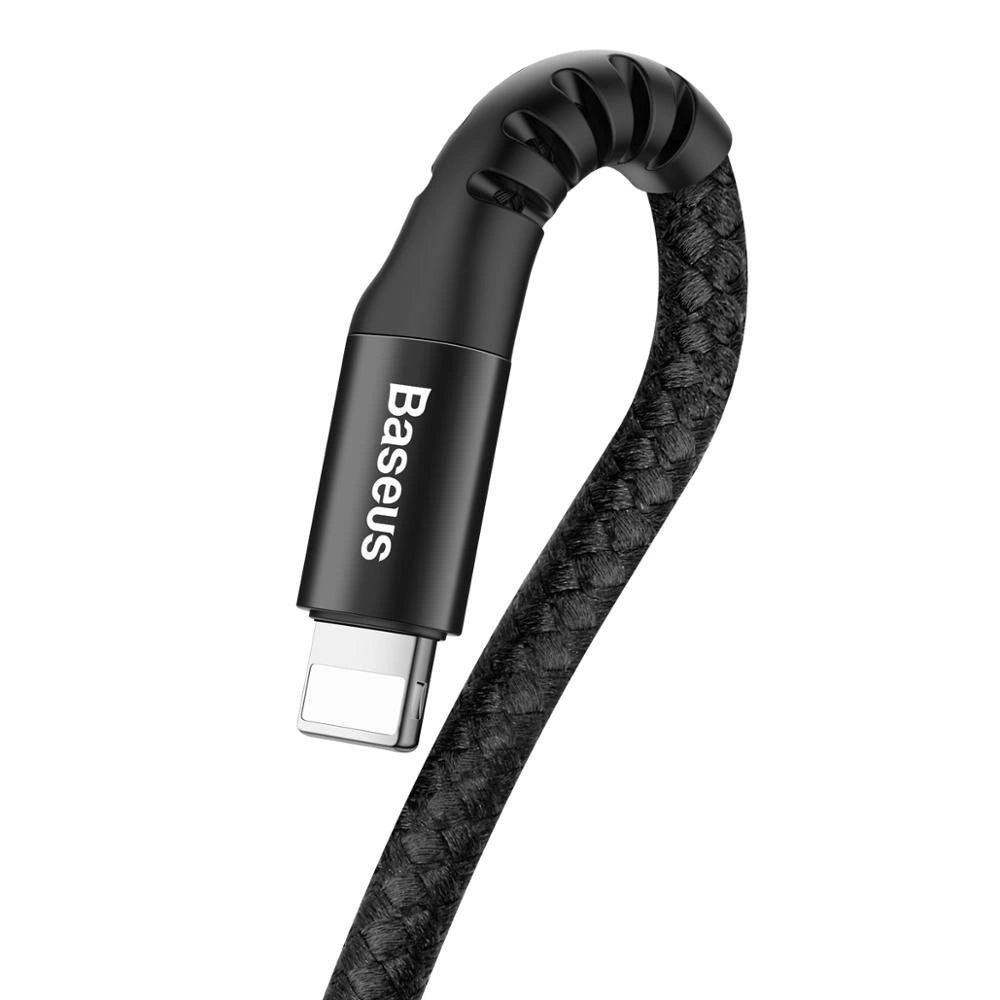 Cabo de carregamento e dados USB-A - Lightning Baseus Mola Olho de Peixe, 18W, 1m, Preto CALSR-01 CALSR-01