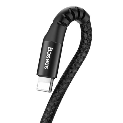 Cabo de carregamento e dados USB-A - Lightning Baseus Mola Olho de Peixe, 18W, 1m, Preto CALSR-01 CALSR-01