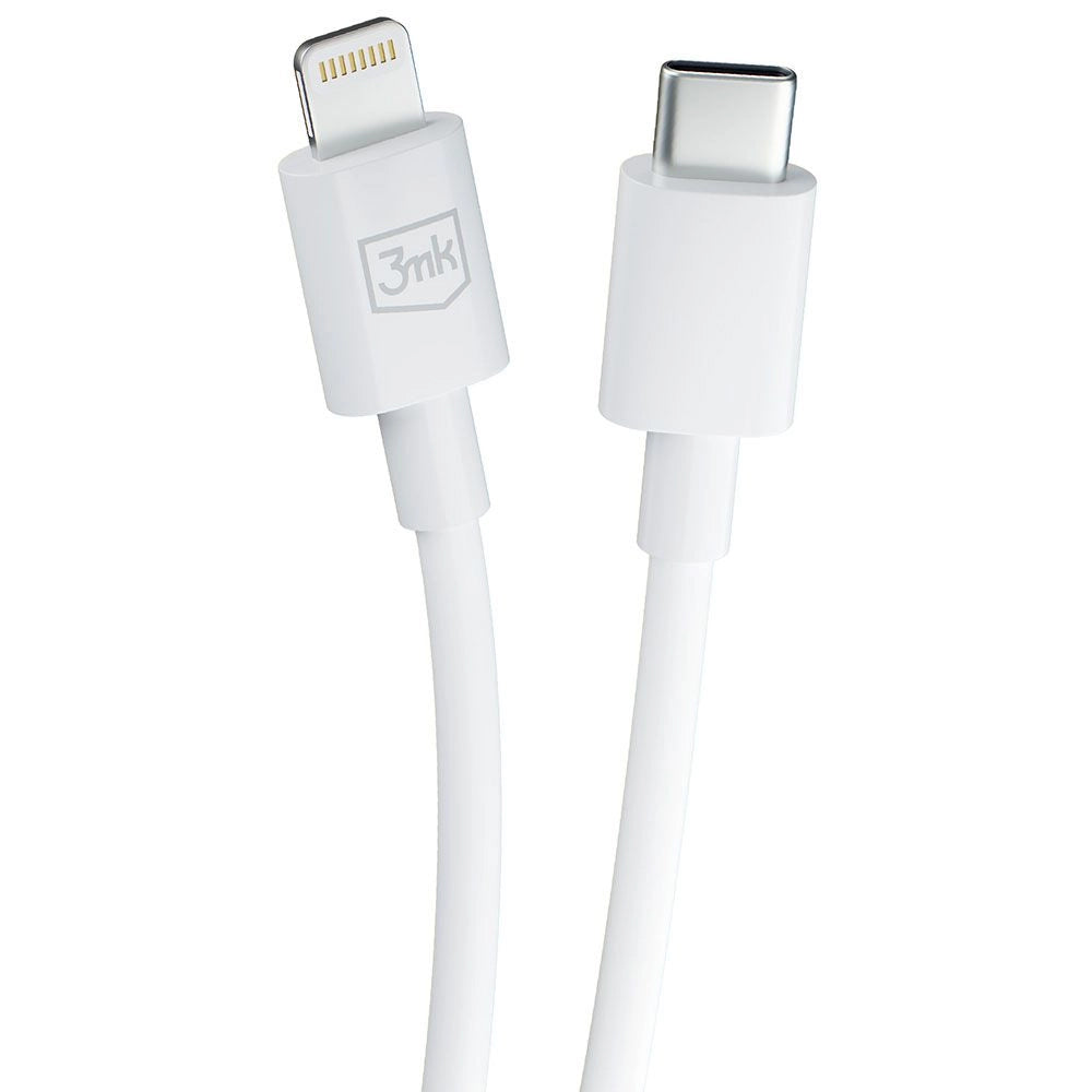 Cabo de Dados e Carregamento USB-C - Lightning 3MK Hyper, 20W, 1,2m, Branco