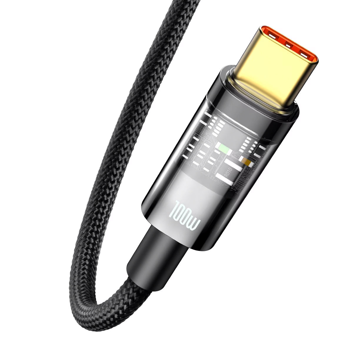 Cabo de Dados e Carregamento USB-A - USB-C Baseus Explorer, 100W, 2m, Preto CATS000301