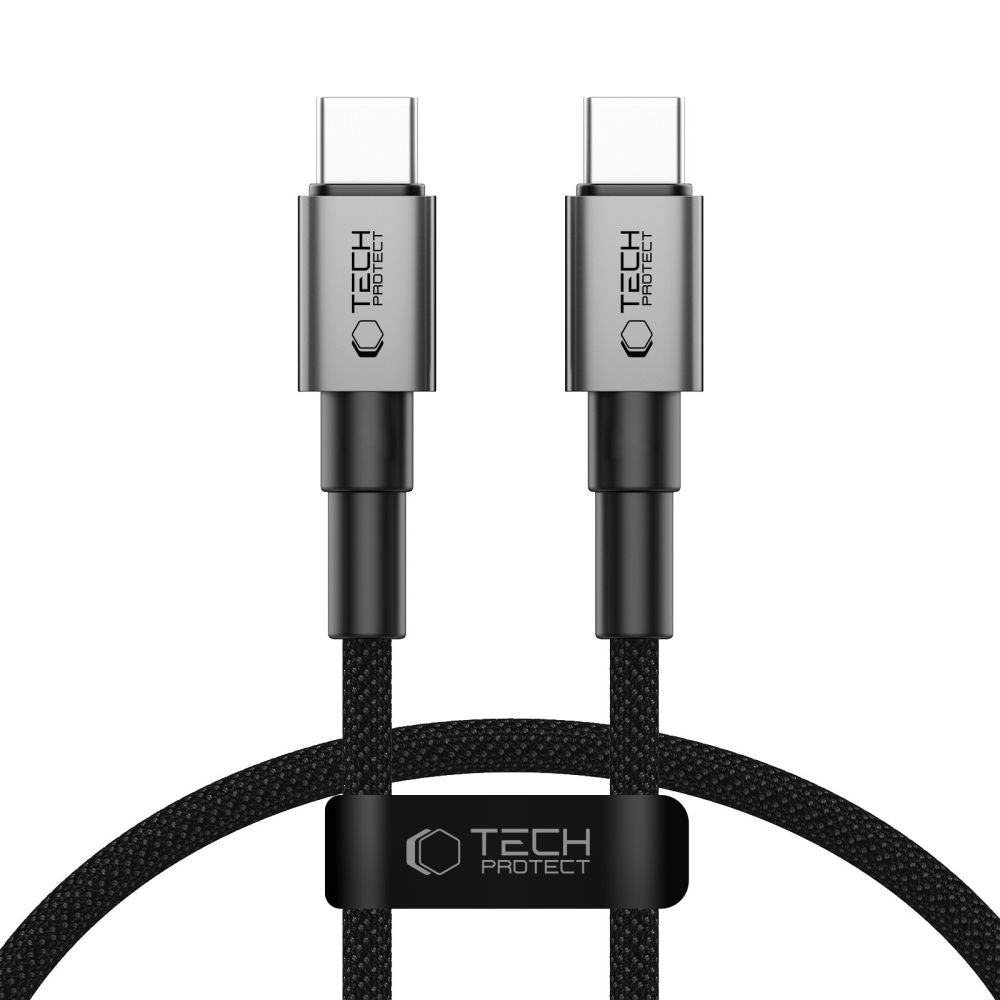 Cabo de Dados e Carregamento USB-C - USB-C Tech-Protect Ultraboost DNA, 60W, 0.5m, Cinzento