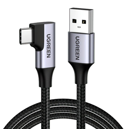 Cabo de carregamento e dados USB-A - USB-C UGREEN US385 angular, 60W, 1m, cinzento 