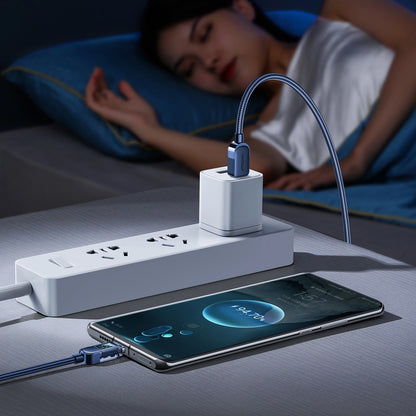 Cabo de Dados e Carregamento USB-C - USB-C Joyroom A4 Display, 100W, 1.2m, Azul