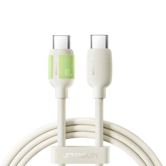 Cabo de Dados e Carregamento USB-C - USB-C Joyroom S-A53, 60W, 1.2m, Bege