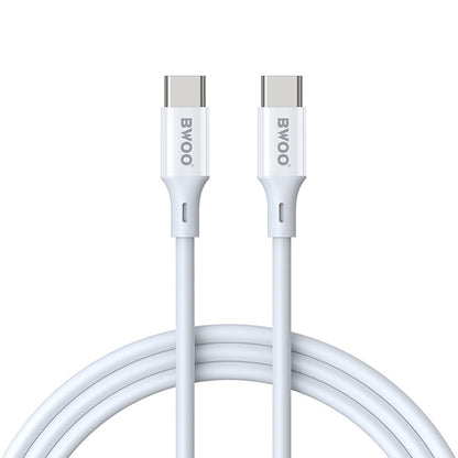 Cabo de Dados e Carregamento USB-C - USB-C BWOO X282, 60W, 1m, Branco