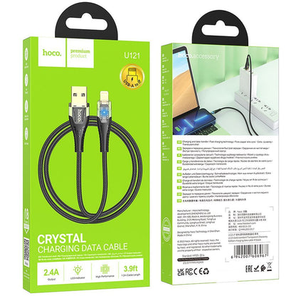 Cabo de Dados e Carregamento USB-A - Lightning HOCO U121, 18W, 1.2m, Preto