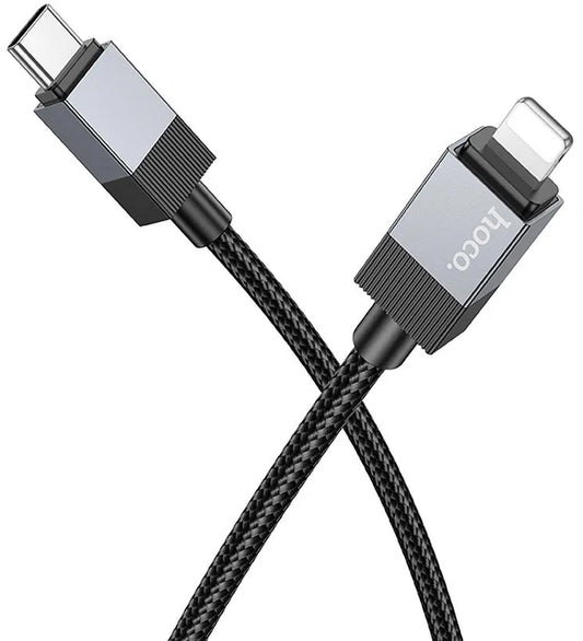 Cabo de Dados e Carregamento USB-C - Lightning HOCO X110, 27W, 1m, Preto