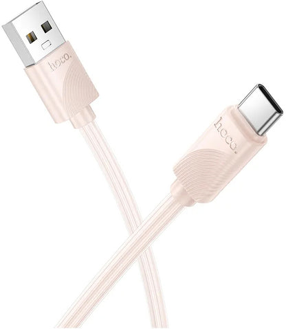 Cabo de Dados e Carregamento USB-A - USB-C HOCO X114, 18W, 1m, Rosa