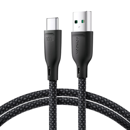 Cabo de Dados e Carregamento USB-A - USB-C Joyroom Multi-Color S-A34, 100W, 1m, Preto