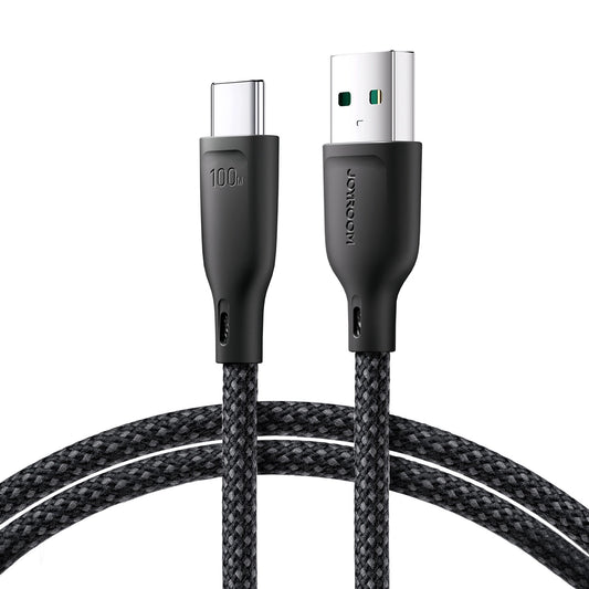 Cabo de Dados e Carregamento USB-A - USB-C Joyroom Multi-Color S-A34, 100W, 1m, Preto