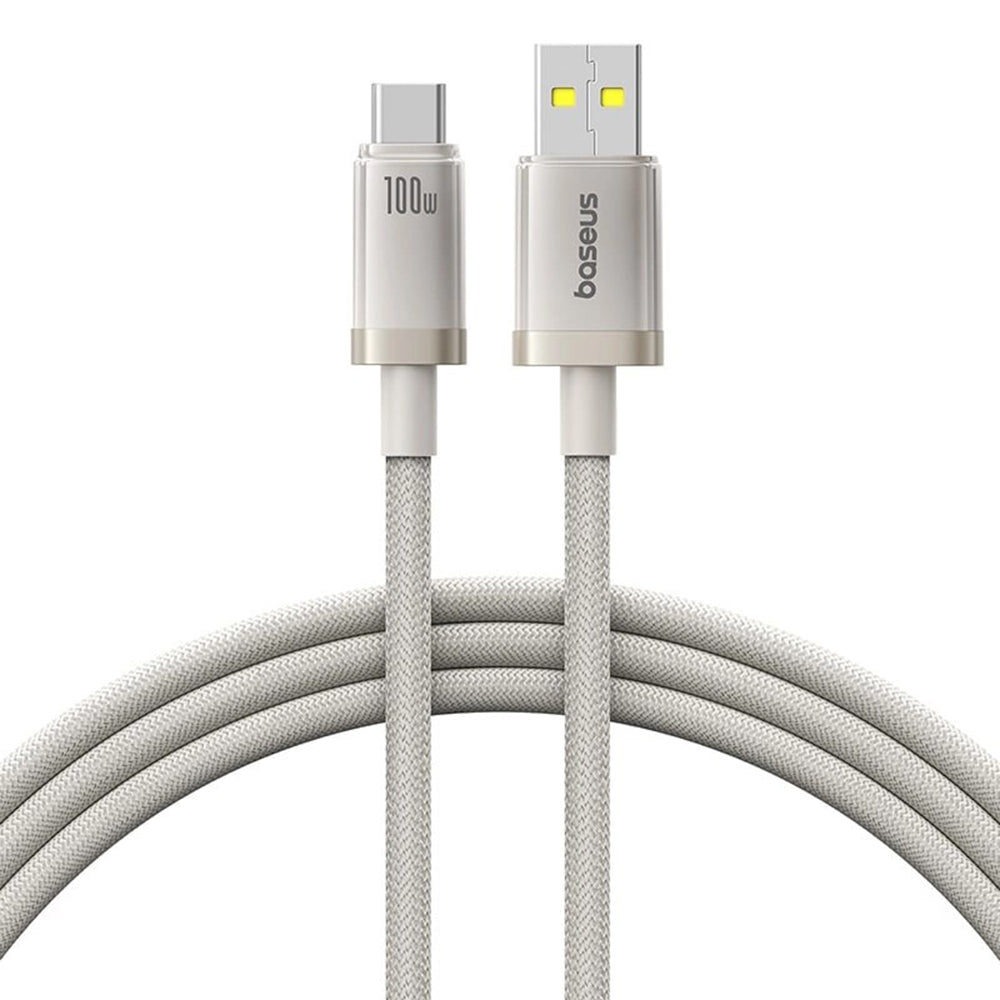Cabo de Dados e Carregamento USB-A - USB-C Baseus Titanium, 100W, 2m, Prateado P10378102G21-02