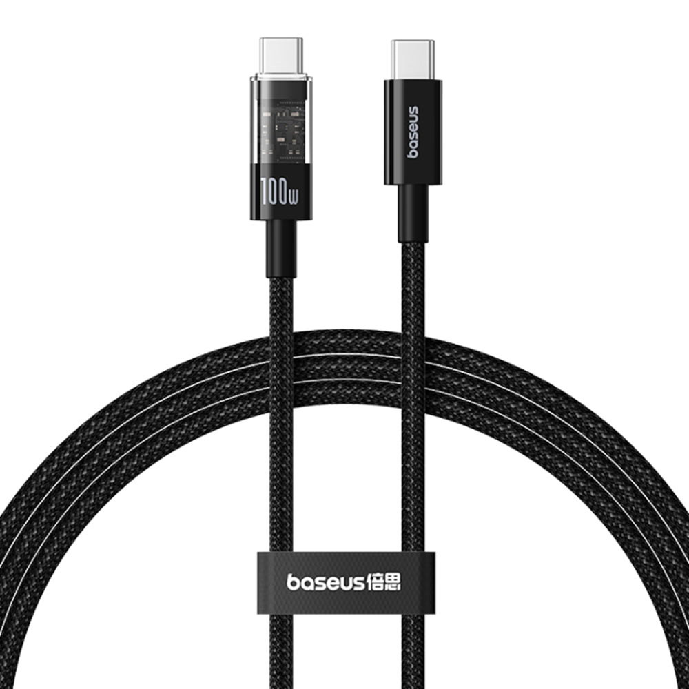 Cabo de Dados e Carregamento USB-C - USB-C Baseus Gem, 100W, 1m, Preto P10373000111-00