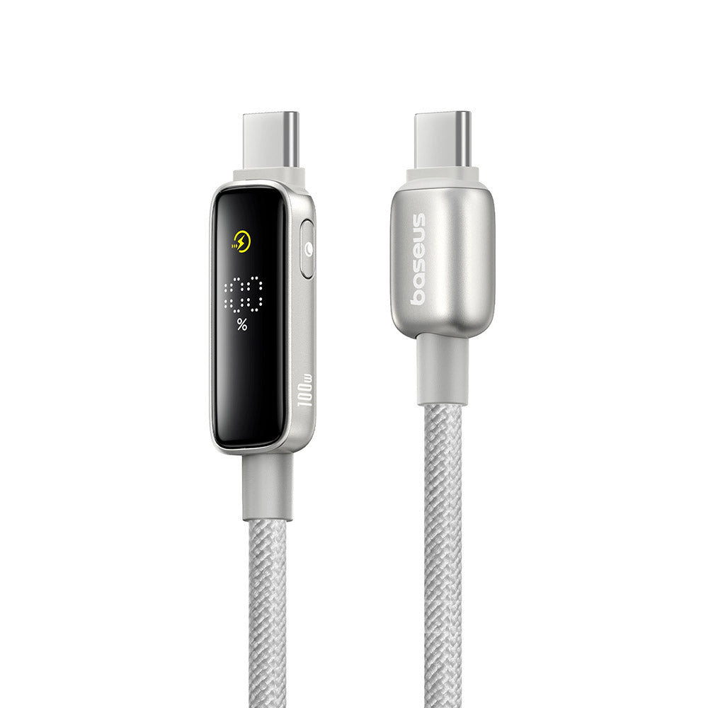 Cabo de Dados e Carregamento USB-C - USB-C Baseus Vipow Display, 100W, 2m, Cinza P10381802851-01