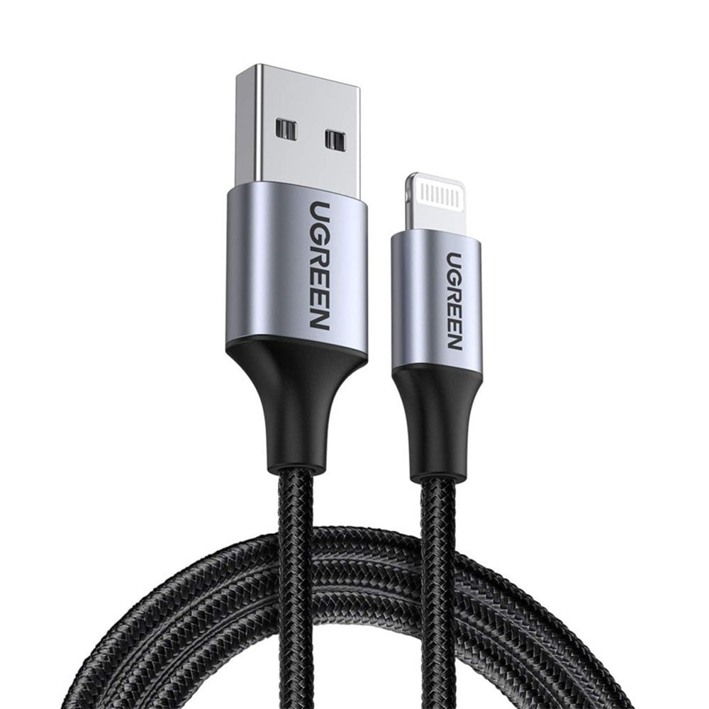 Cabo de Dados e Carregamento USB-A - Lightning UGREEN US199, 18W, 1m, Cinzento