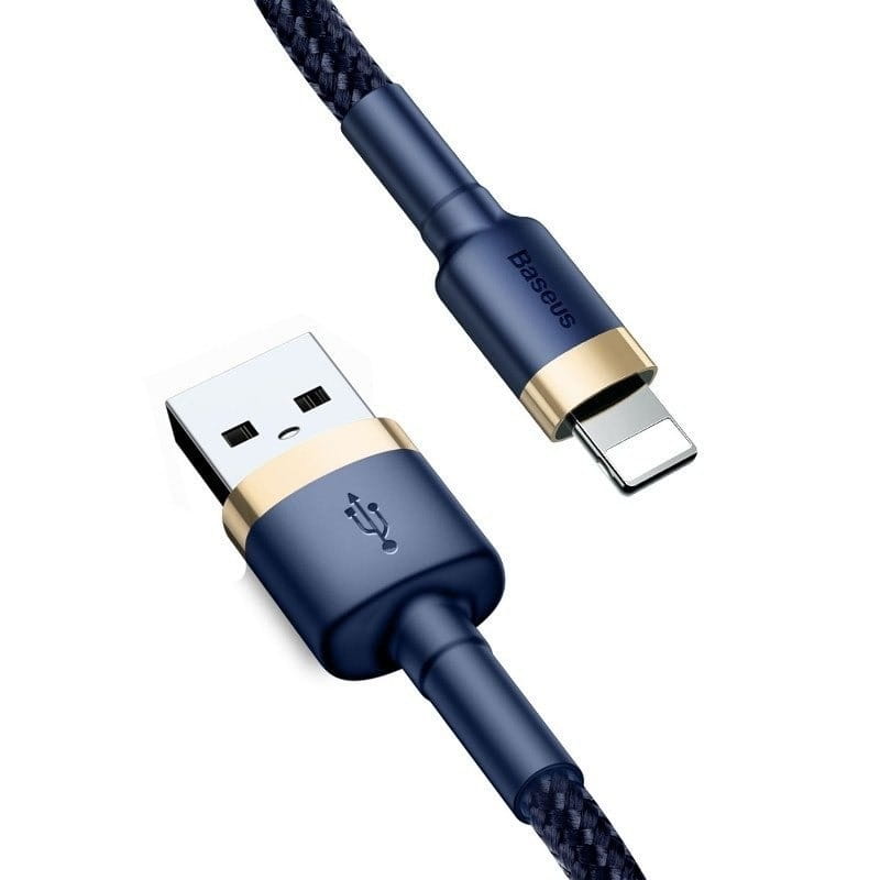 Cabo de Dados e Carregamento USB-A - Lightning Baseus Cafule, 18W, 2m, Azul Marinho CALKLF-CV3