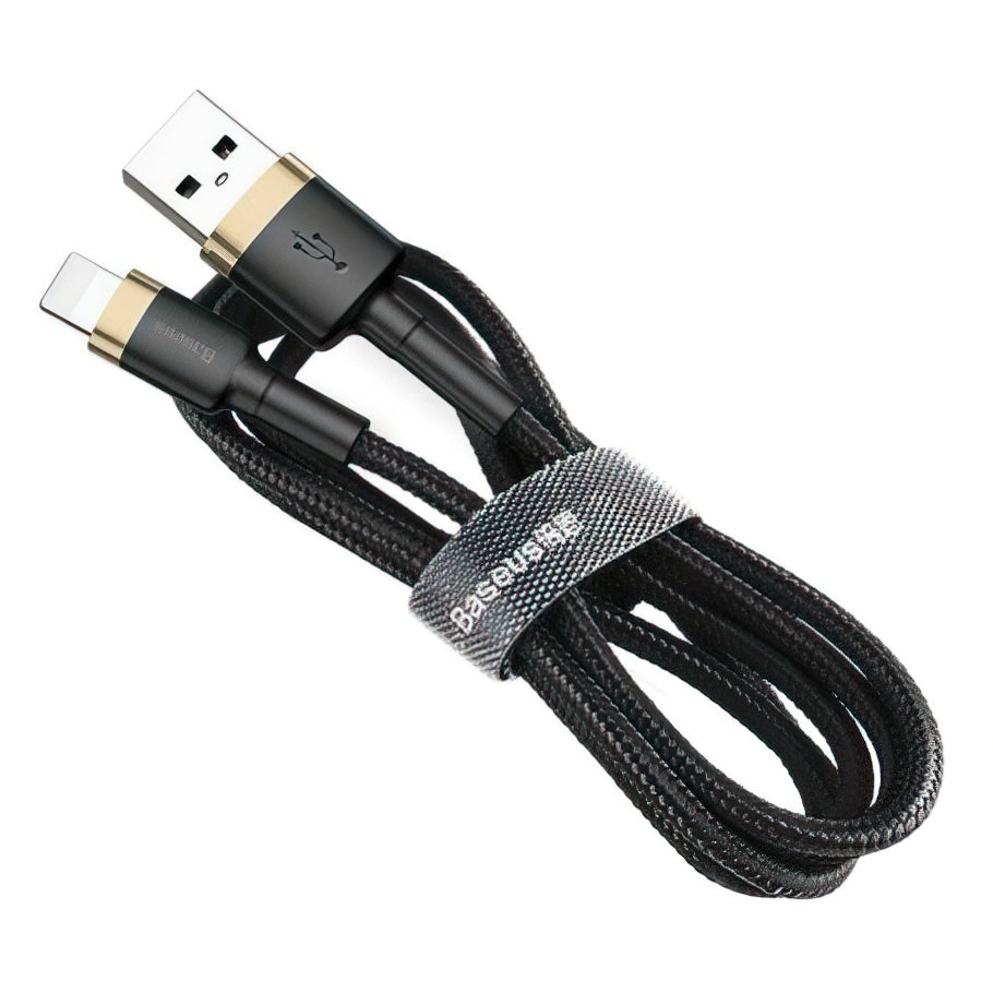Cabo de Dados e Carregamento USB-A - Lightning Baseus Cafule, 18W, 3m, Dourado CALKLF-RV1