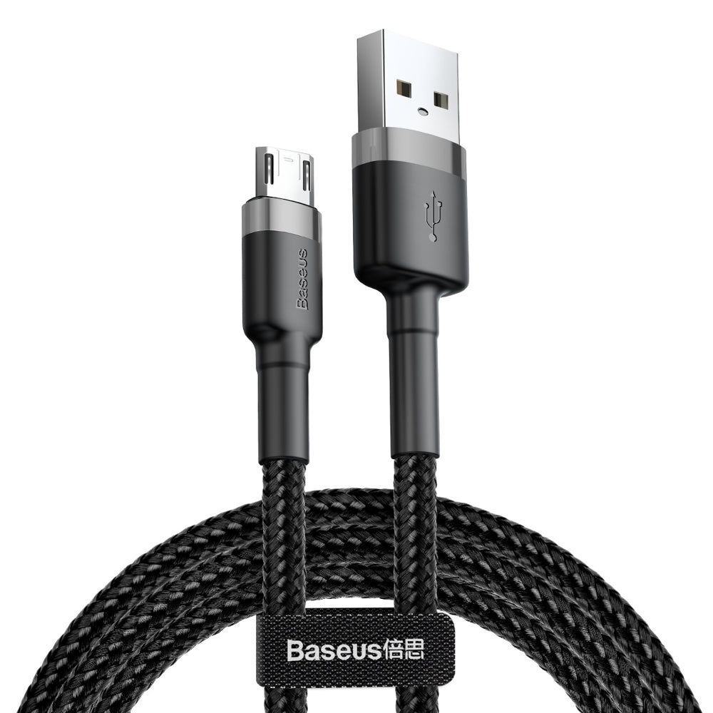 Cabo de Dados e Carregamento USB-A - microUSB Baseus Cafule, 18W, 2m, Cinza CAMKLF-CG1