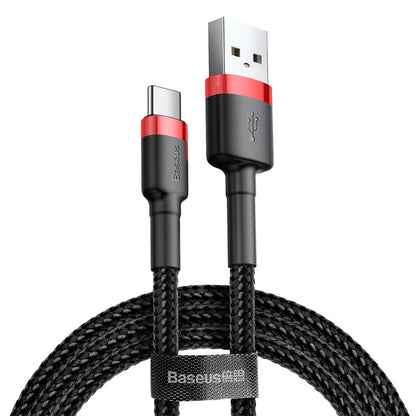 Cabo de Dados e Carregamento USB-A - USB-C Baseus Cafule, 18W, 3m, Vermelho CATKLF-U91