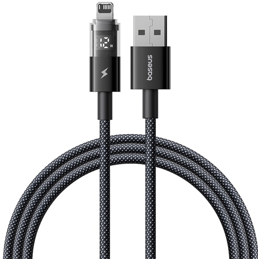Cabo de Dados e Carregamento USB-A - Lightning Baseus Display 2, 18W, 1m, Preto P10382700121-00
