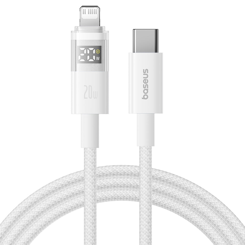 Cabo de Dados e Carregamento USB-C - Lightning Baseus Display 2, 20W, 1m, Branco P10382703211-00
