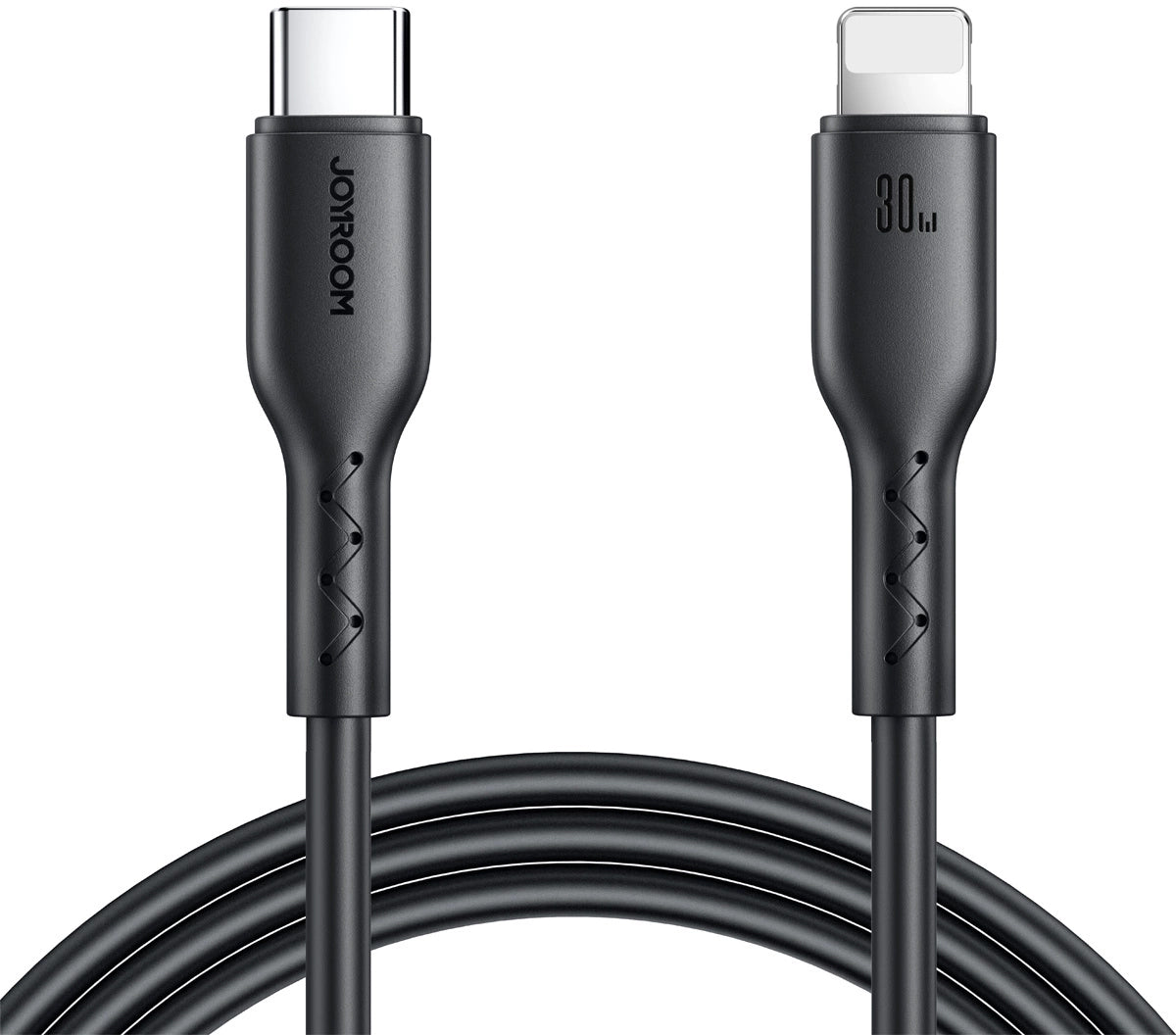Cabo de Dados e Carregamento USB-C - Lightning Joyroom SA26-CL3, 30W, 1m, Preto