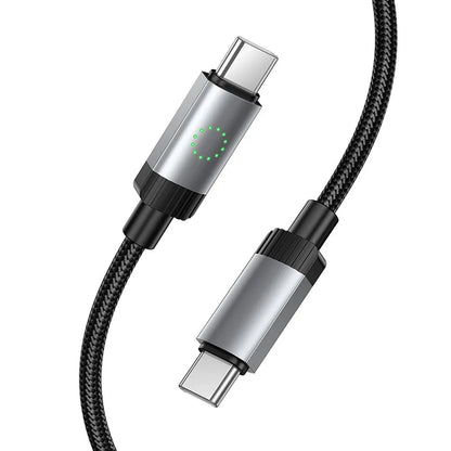 Cabo de Dados e Carregamento USB-C - USB-C HOCO X117, 60W, 1m, Preto