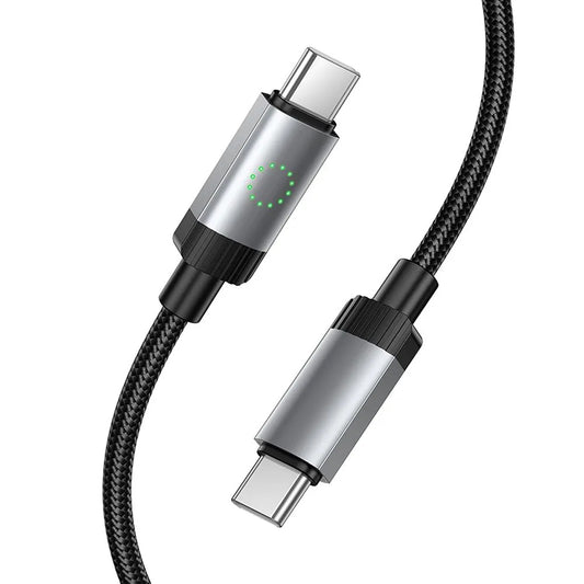 Cabo de Dados e Carregamento USB-C - USB-C HOCO X117, 60W, 1m, Preto