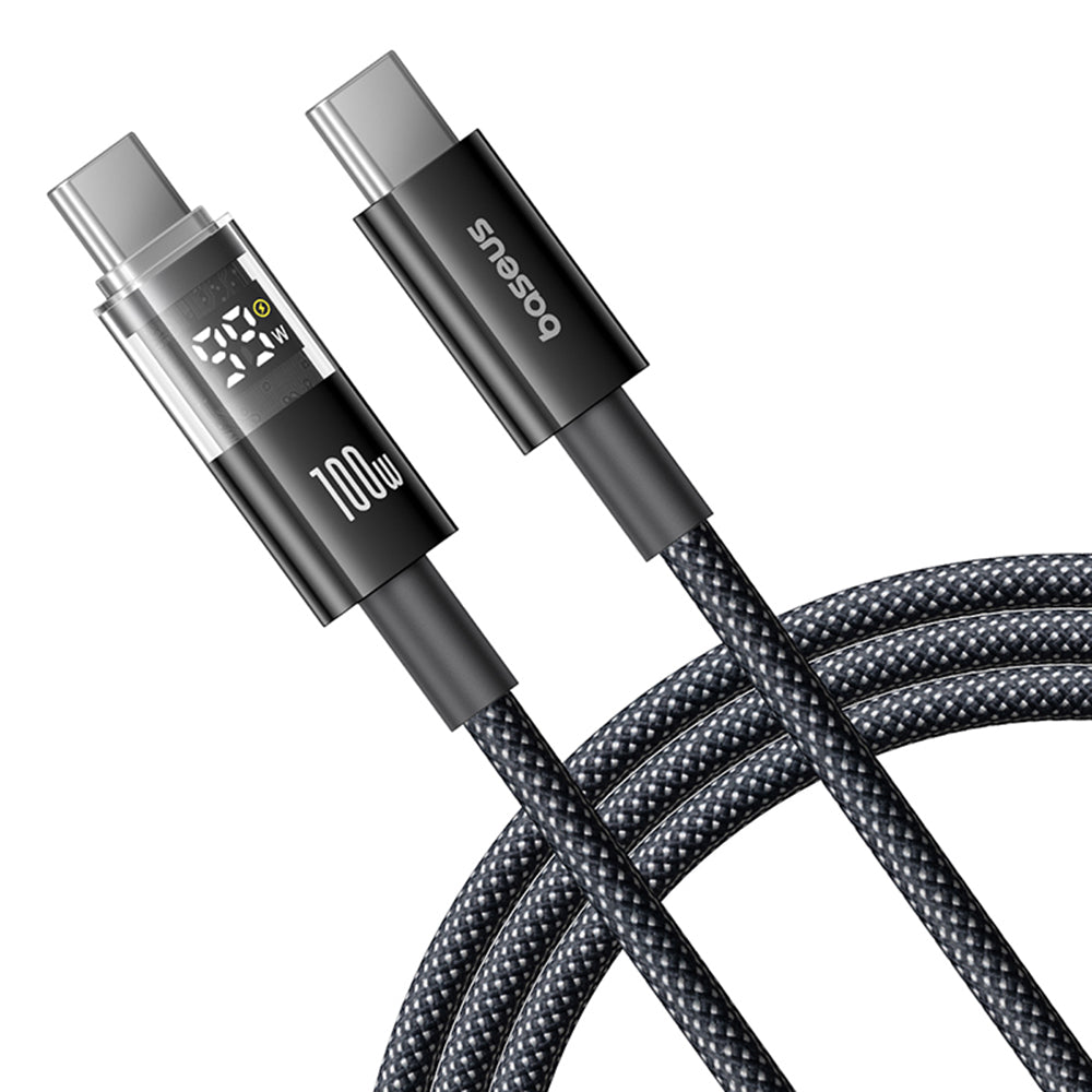 Cabo de Dados e Carregamento USB-C - USB-C Baseus Display 2, 100W, 1m, Preto P10382702121-00