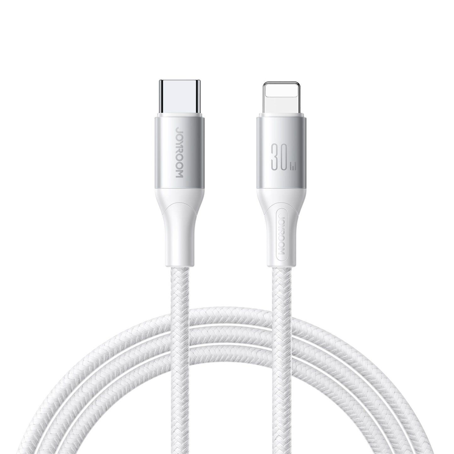 Cabo de Dados e Carregamento USB-C - Lightning Joyroom S-A28 Flash, 30W, 1m, Branco
