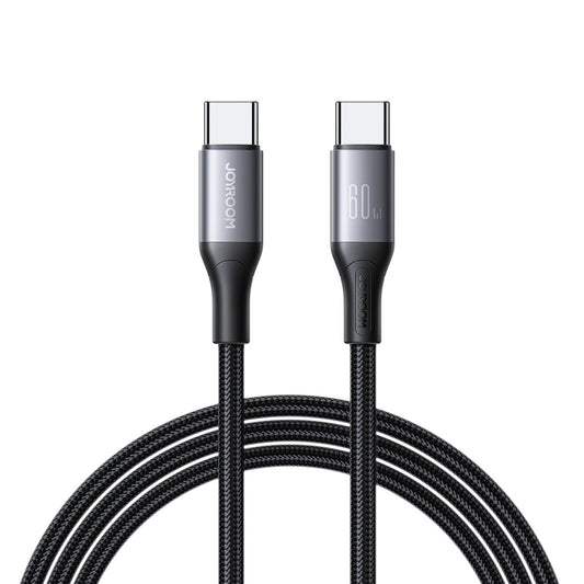Cabo de Dados e Carregamento USB-C - USB-C Joyroom S-A28 Flash, 60W, 1m, Preto