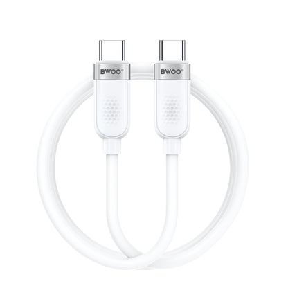 Cabo de Dados e Carregamento USB-C - USB-C BWOO BO-X315C, 100W, 1m, Branco