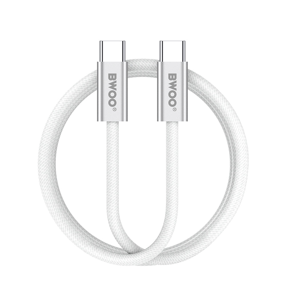 Cabo de Dados e Carregamento USB-C - USB-C BWOO BO-X317C, 240W, 1m, Branco